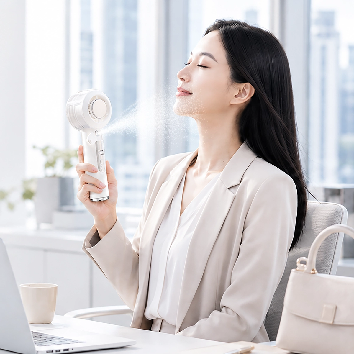 FAN101 mist cooling fan for dry air-conditioned rooms