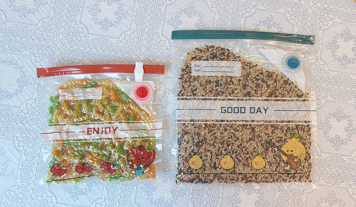 Food vacuum bag for individual meal portions
