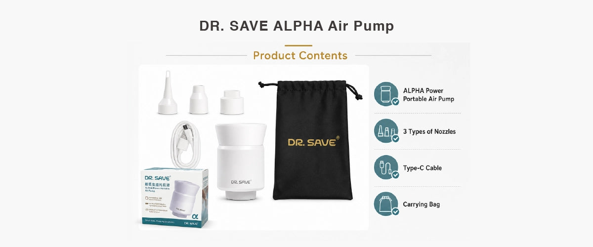 DR. SAVE ALPHA Air Pump Package Contents